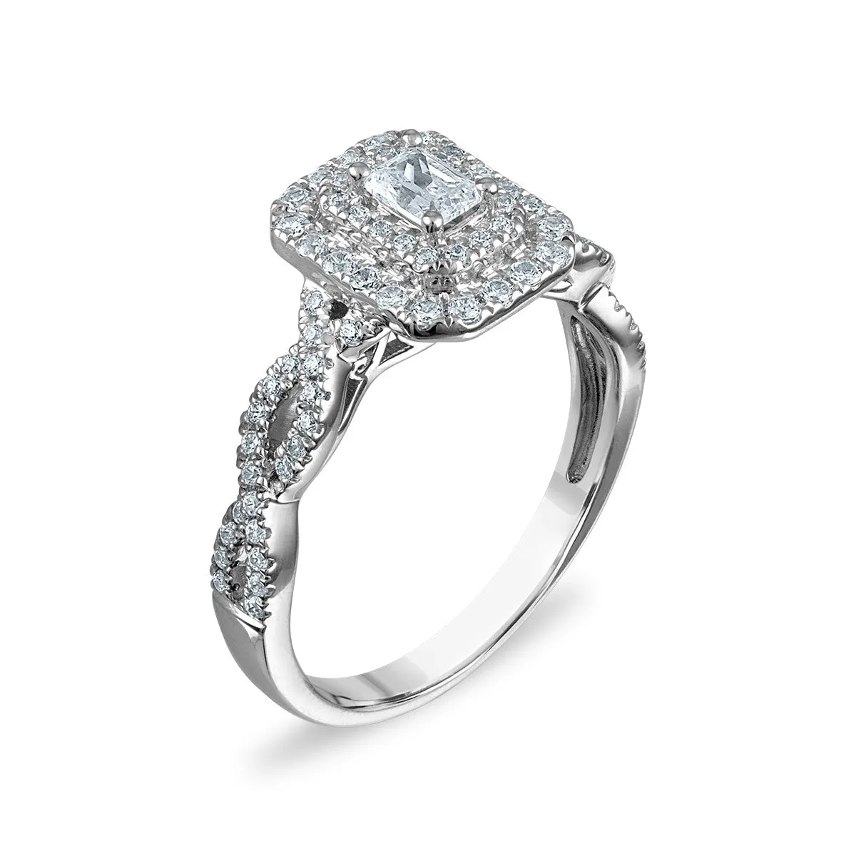 1/2 CTW Diamond Halo Engagement Ring in 10KT White Gold