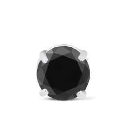 1/4 Ct  Black Diamond Single Stud 14k White Gold