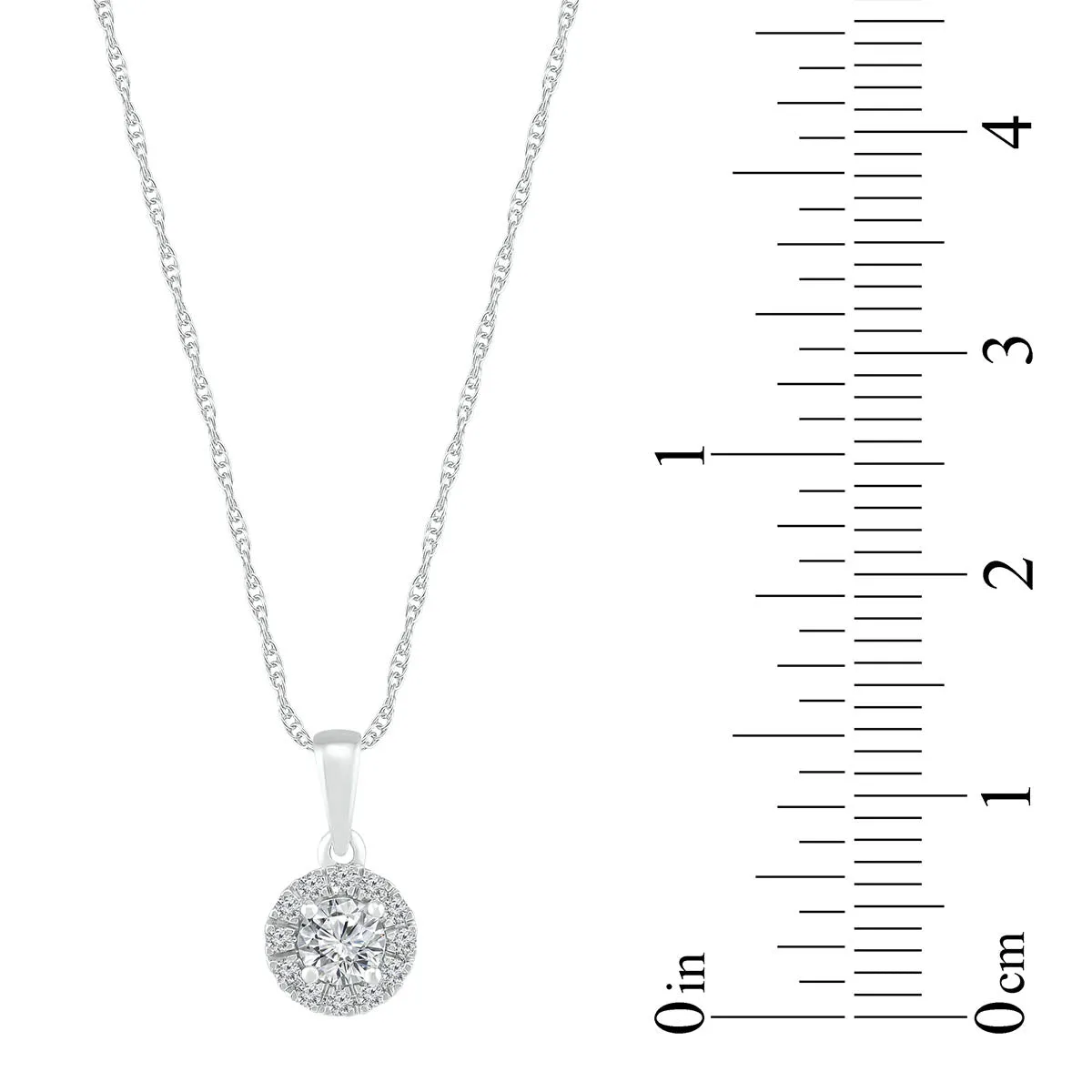 1/4 CTW Diamond Halo 18-inch Pendant in 10KT White Gold