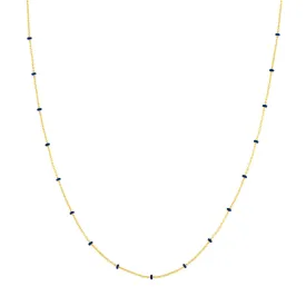 14k Gold Chain with Blue Enamel Stations