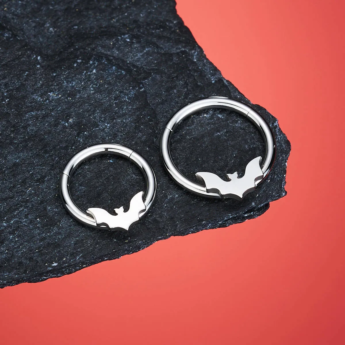 16G Flat Bat Halloween Septum Ring