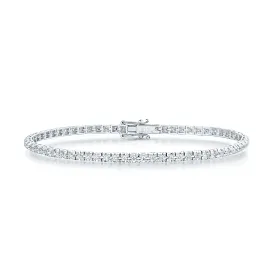 18ct White Gold Claw Set Round Brilliant Cut Diamond Line Bracelet