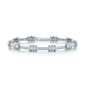 18ct White Gold Pave Diamond Set Fancy Bracelet