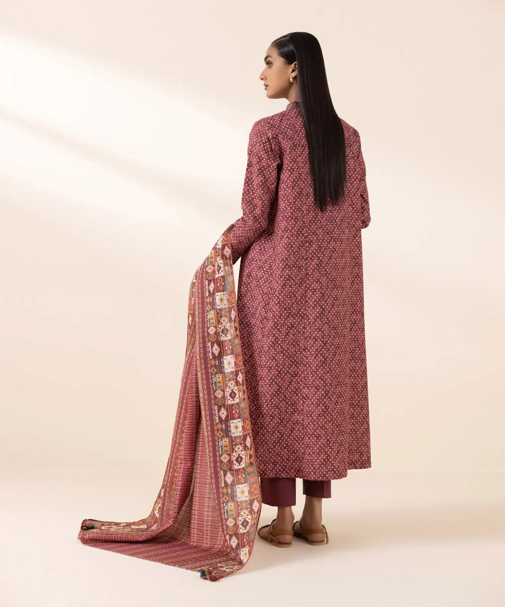 2 Piece - Embroidered Light Khaddar Suit