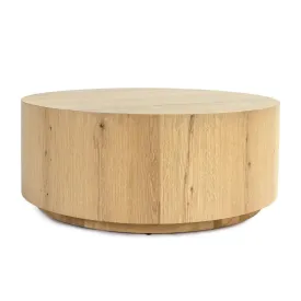 42" Natural Round Wood Coffee Table