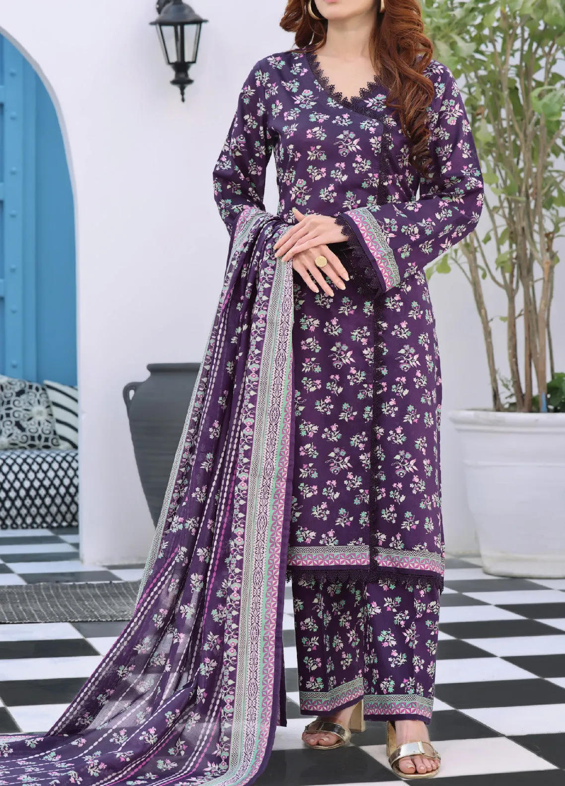 Aiza & Momina By VS Textile Printed Lawn Unstitched 3 Piece Suit - VS24AZL1 22