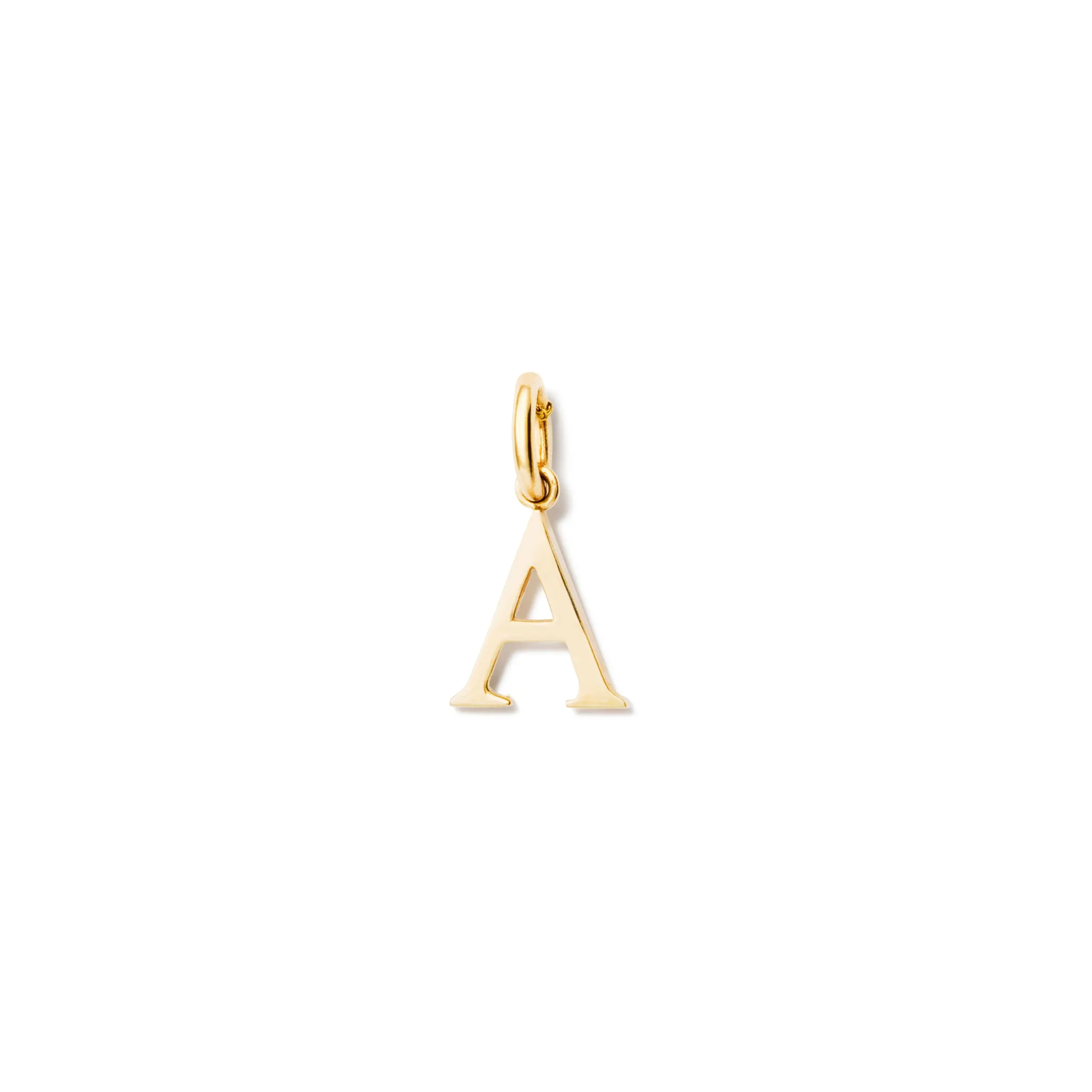 Alice Alphabet Initial Necklace Pendant Yellow Gold