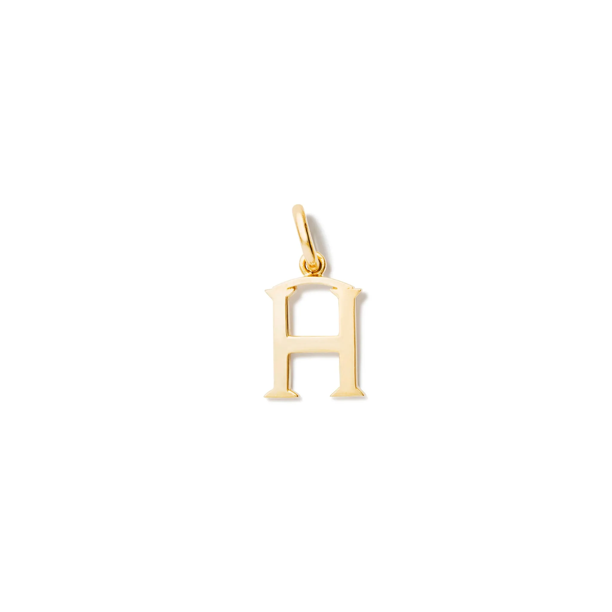 Alice Alphabet Initial Necklace Pendant Yellow Gold