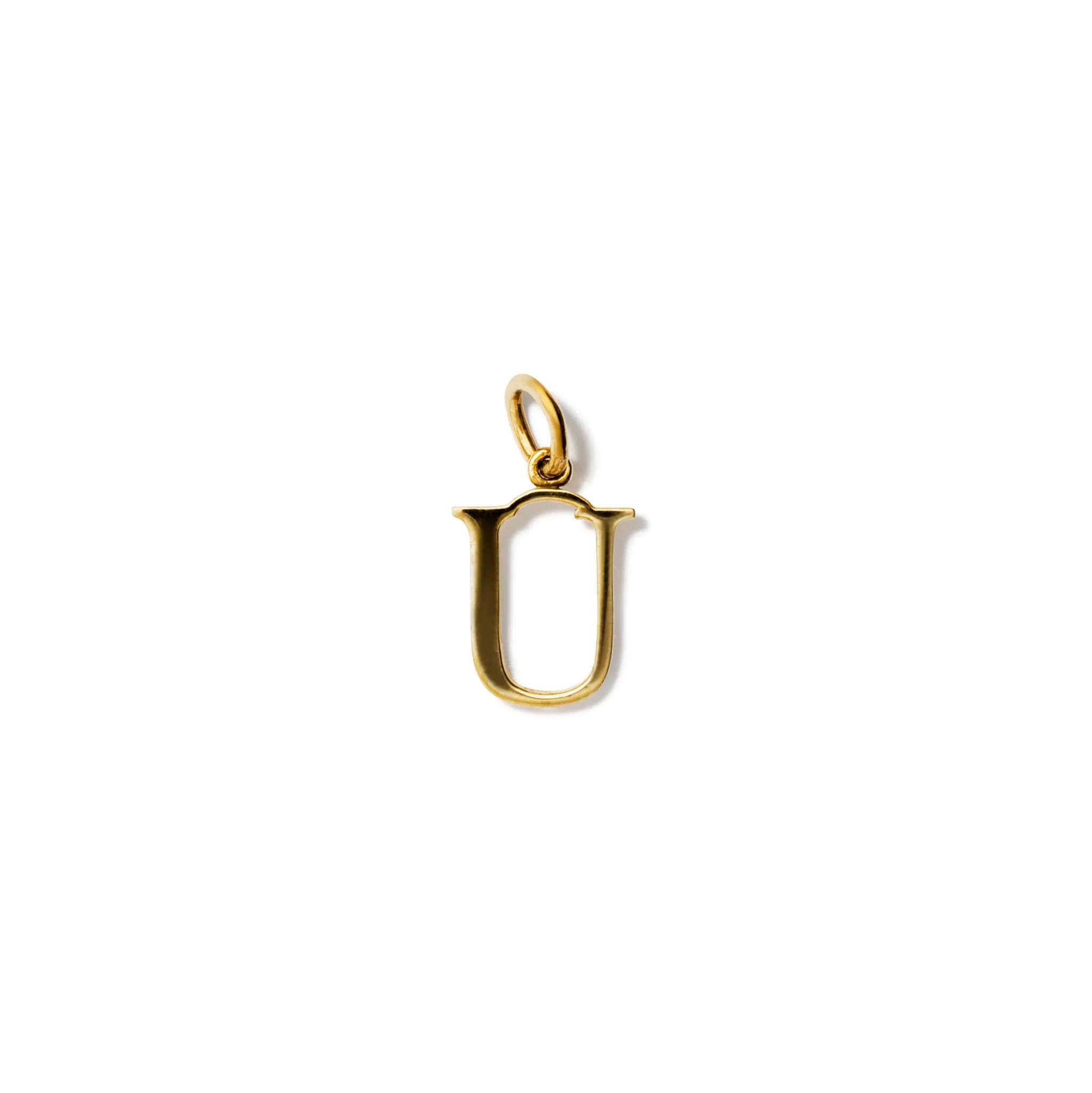 Alice Alphabet Initial Necklace Pendant Yellow Gold