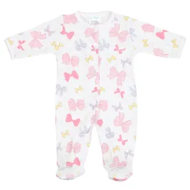 All Bows Printed Footie | Baby Girl