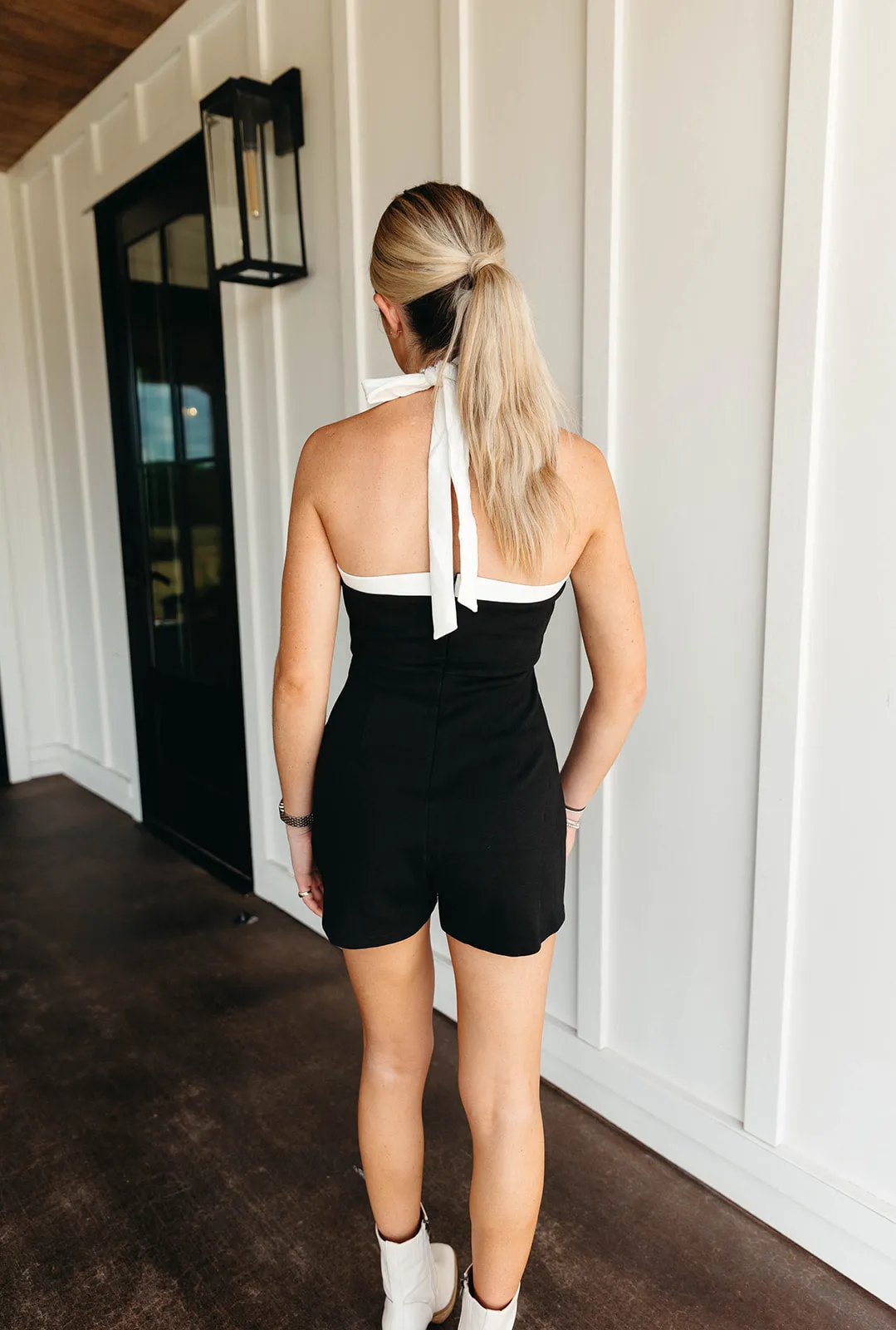 All Day Romper - Black/White