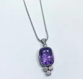 Amethyst & Diamond Necklace