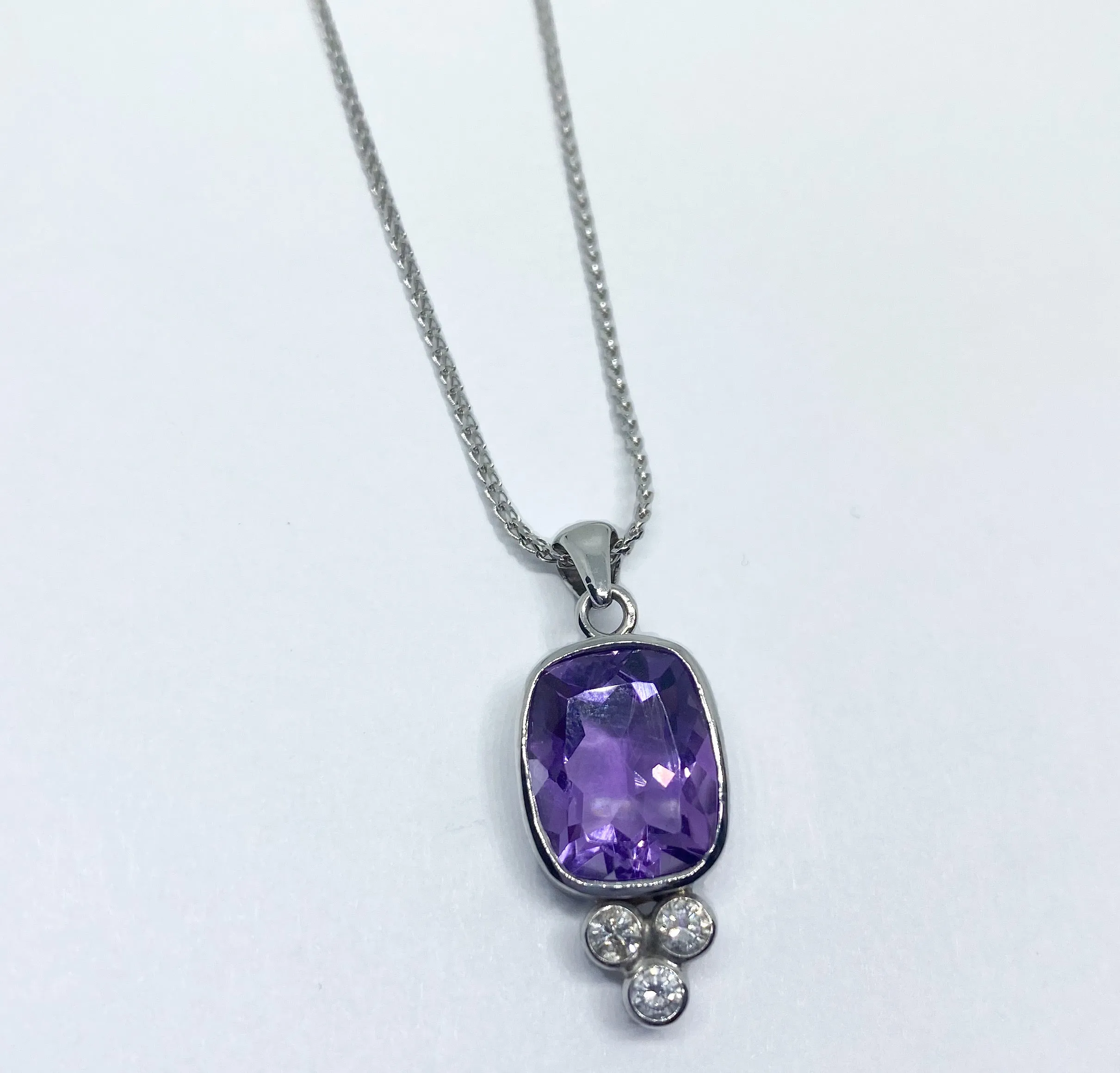 Amethyst & Diamond Necklace