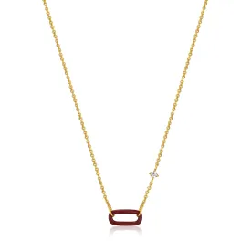 Ania Haie Claret Red Enamel Gold Link Necklace