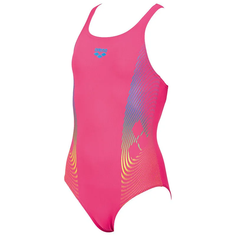 Arena - Espiral Pro Back Junior Swimsuit - Rose/Green