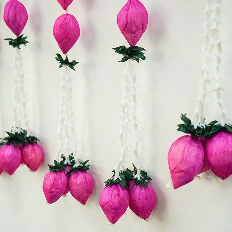 Artificial Triple Lotus Bud Jasmine Flower Backdrop Decoration