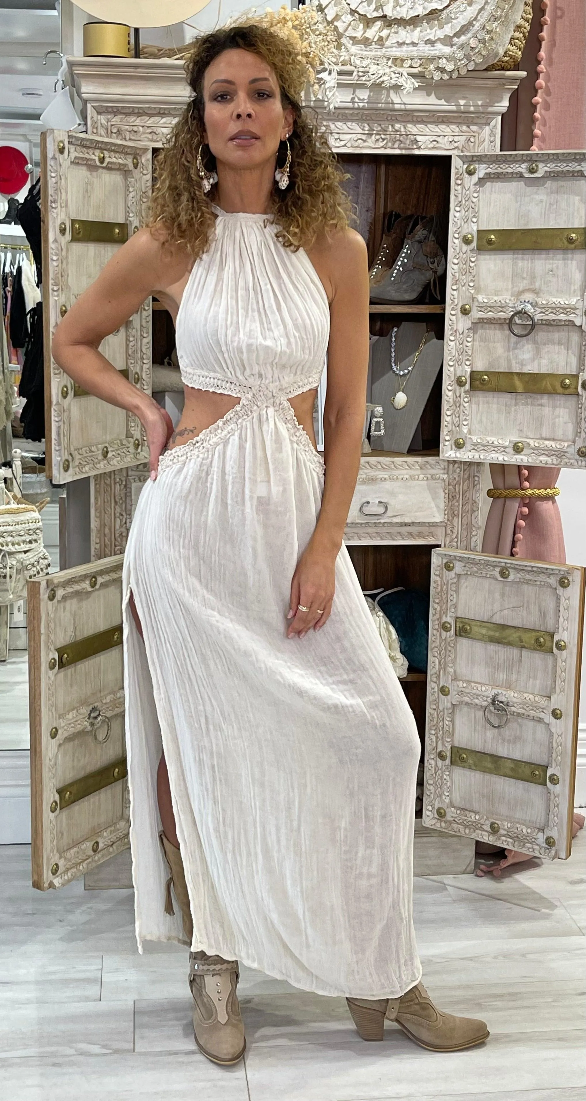 Automatic Cutout Maxi Dress