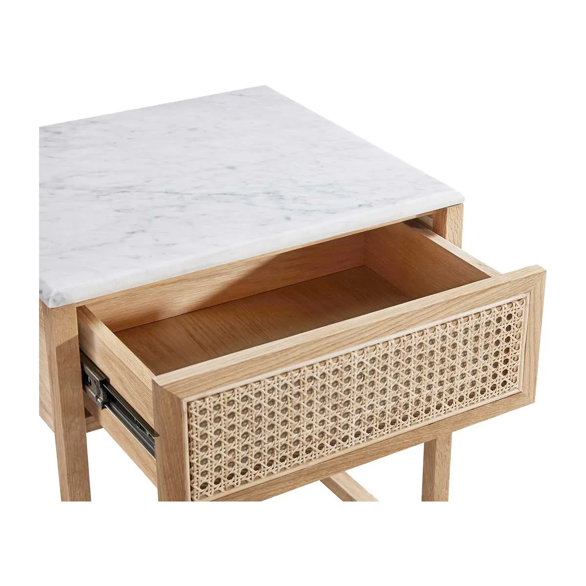 Avalon Marble Rattan Bedside Table