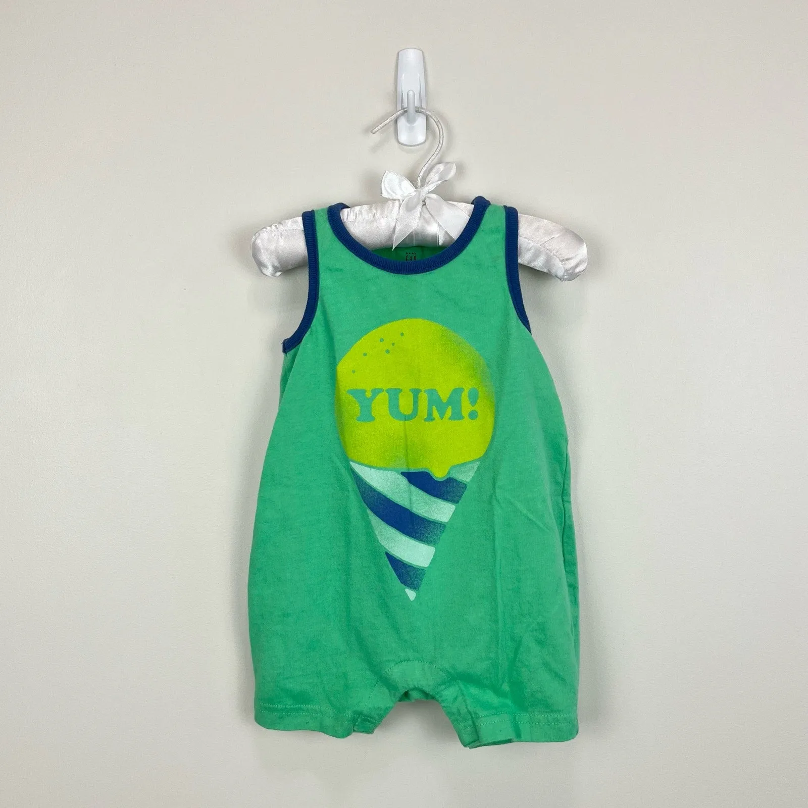 Baby Gap Green Ice Cream Shortall Romper 6-12 Months