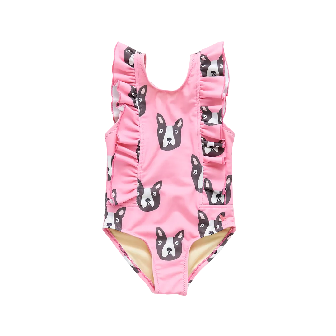 Baby Girls Katniss Suit - Pink Boston Terrier