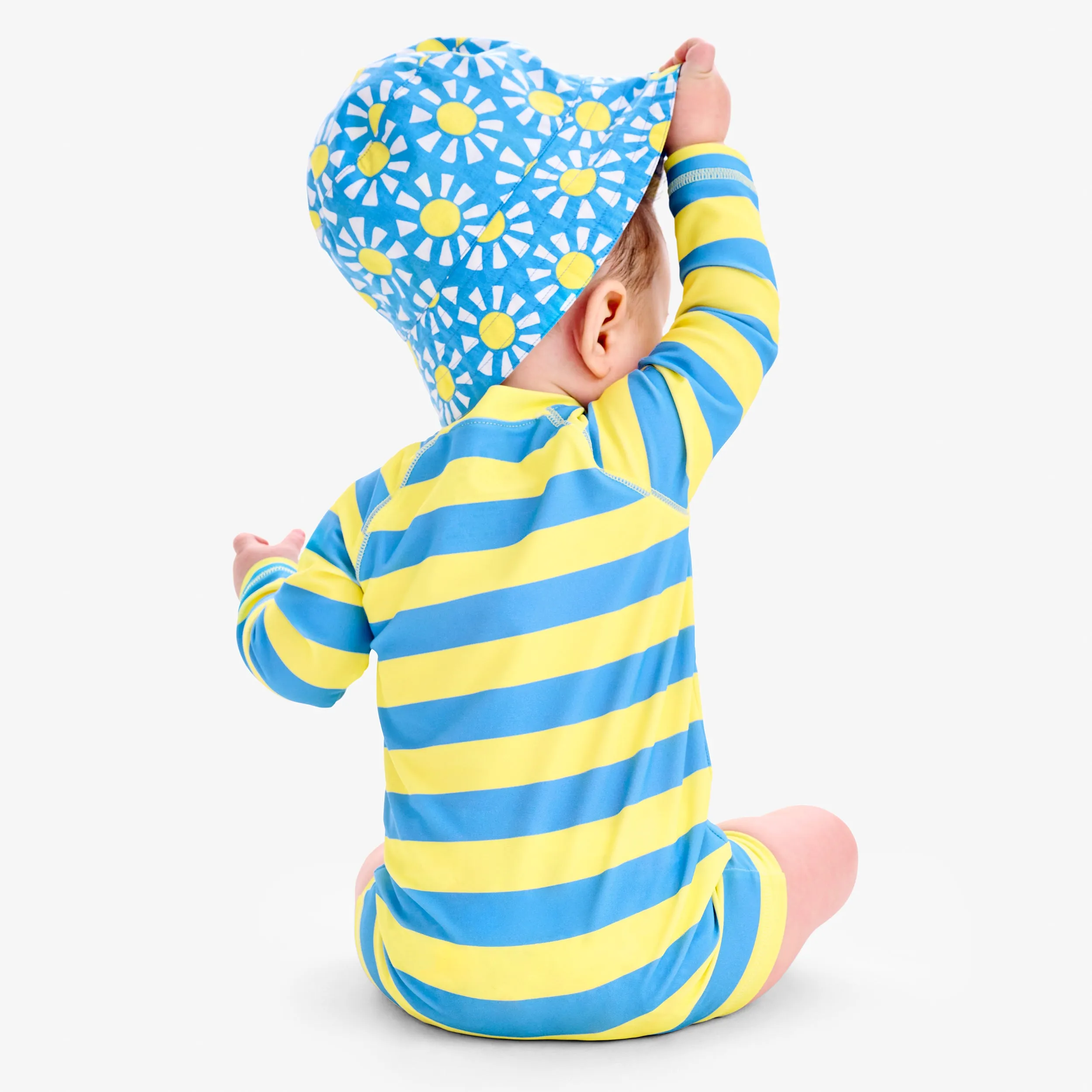 Baby one-piece rash guard in stripe