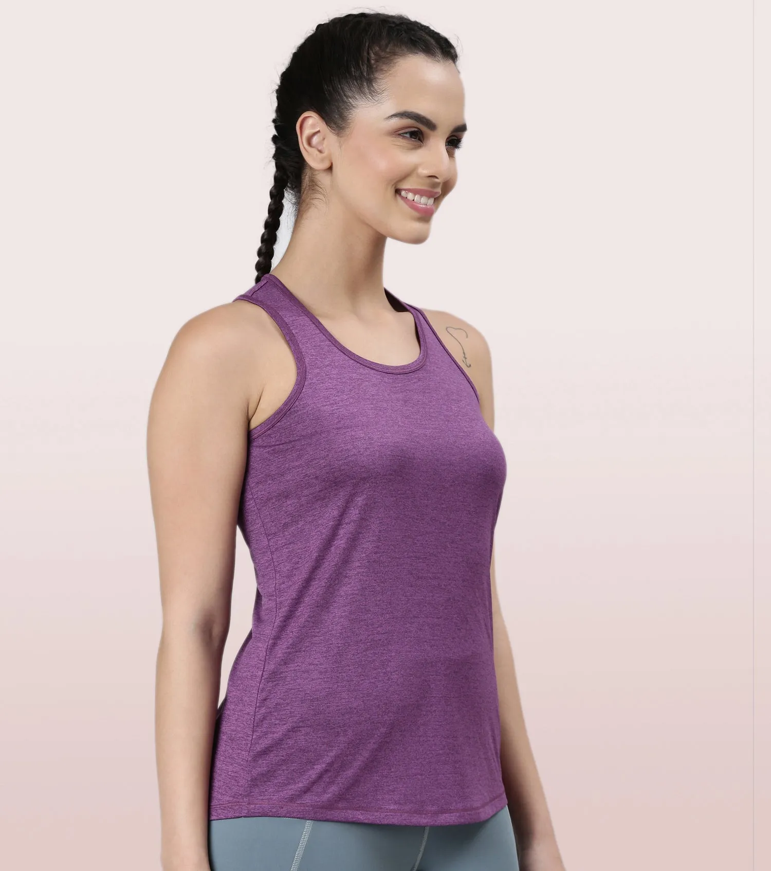 Basic Workout Tank | Dry Fit Racer Tank With Refective Graphic Relaxed Fit | Regular Length |A 308