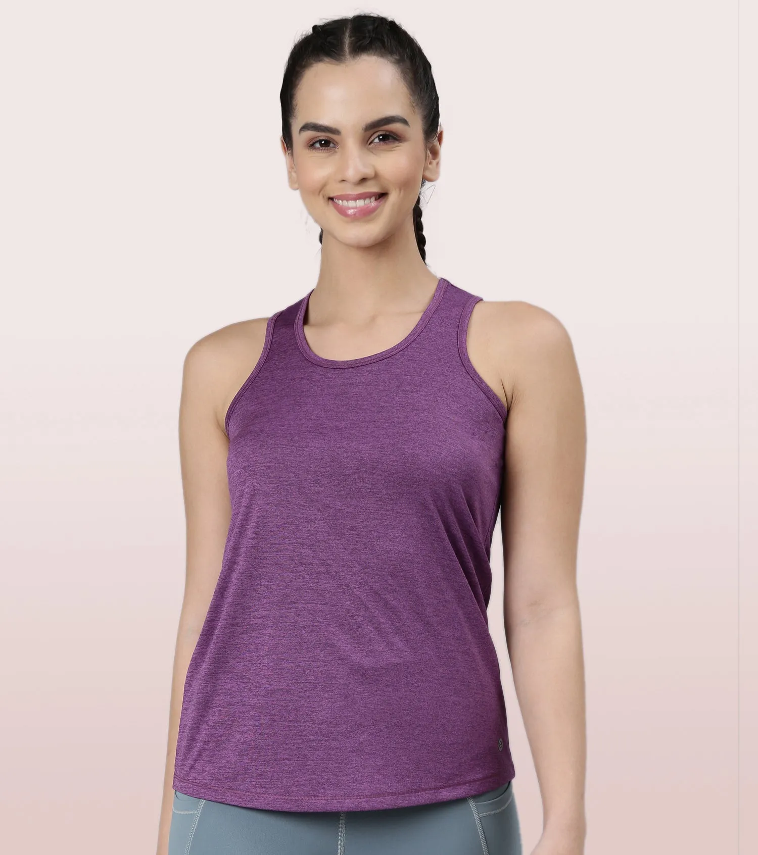 Basic Workout Tank | Dry Fit Racer Tank With Refective Graphic Relaxed Fit | Regular Length |A 308