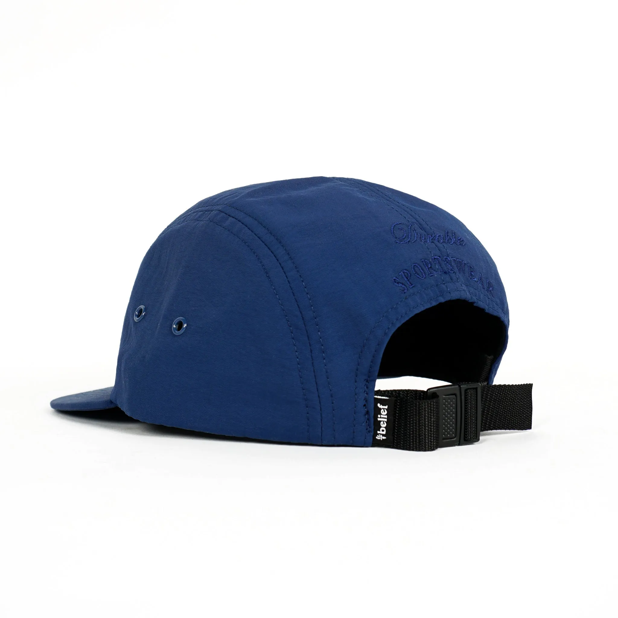 Belief NYC Logo Nylon 5 Panel Hat Navy