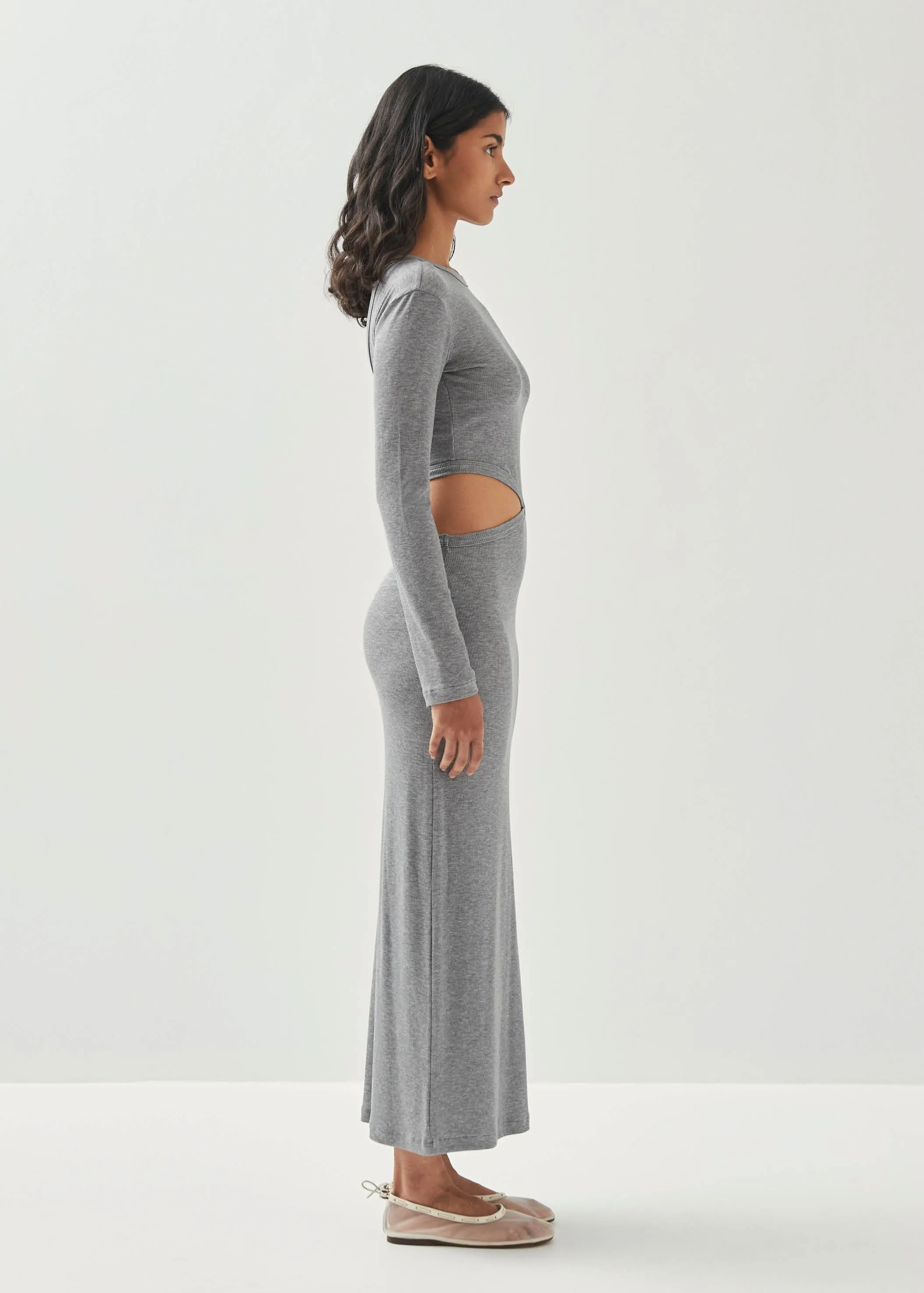 Belle Grey Melange Dress