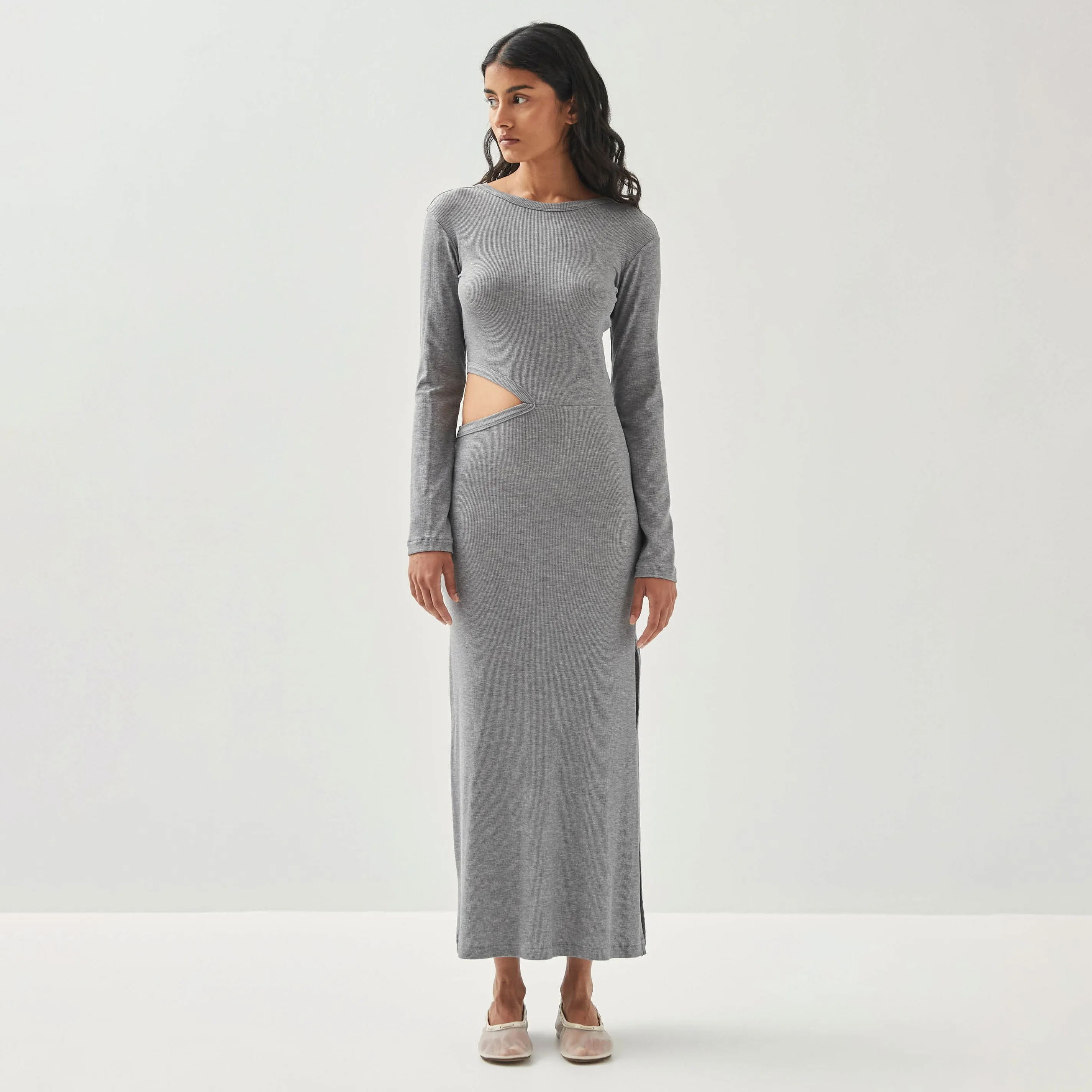 Belle Grey Melange Dress