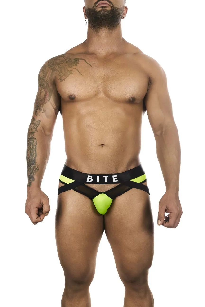 BiteWear BW2023108 Tuxedo Banana Jockstrap Color Green