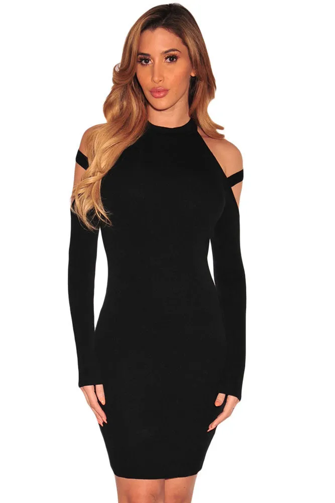 Black Cut Out Off Shoulder Dress