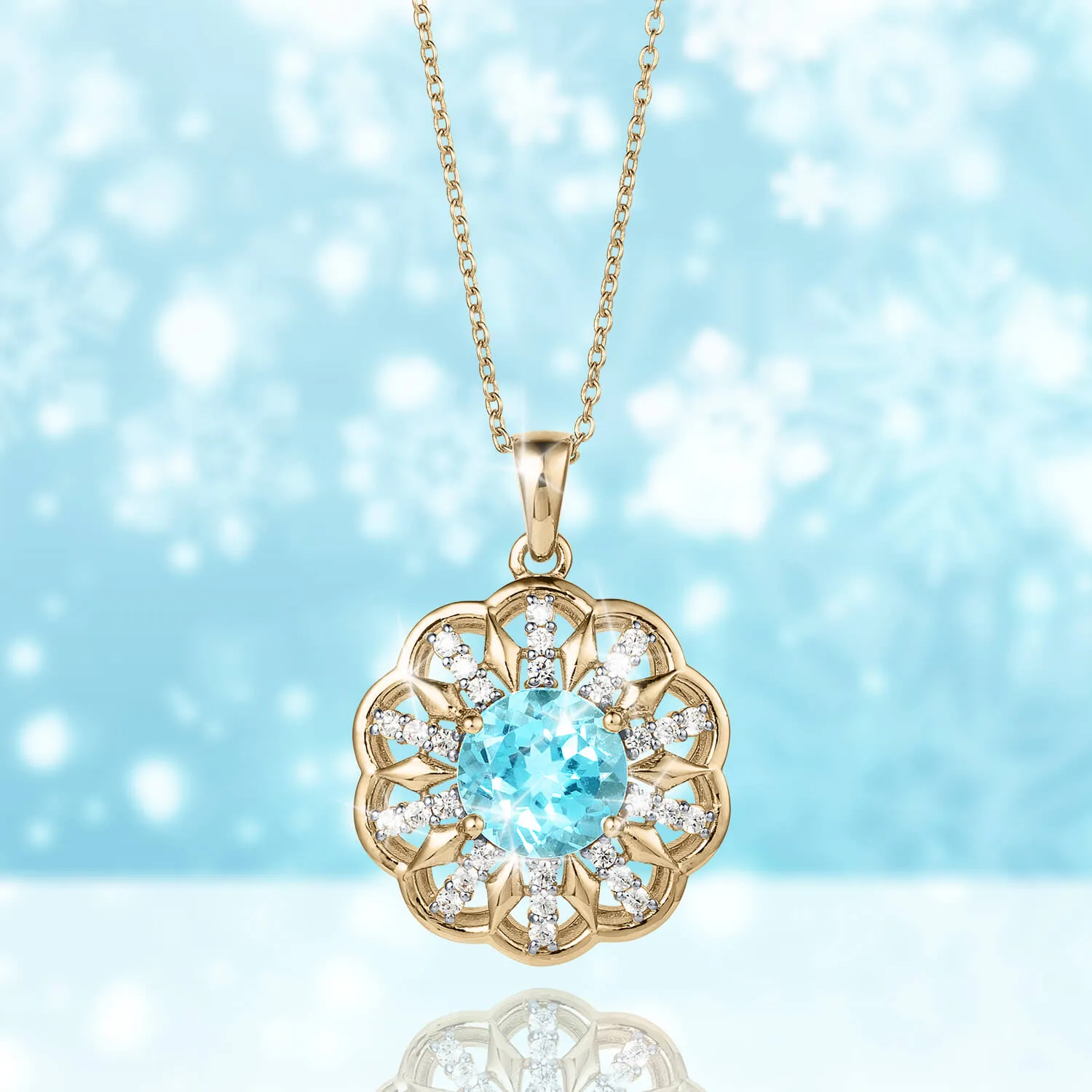 Blue Topaz Bloom Pendant