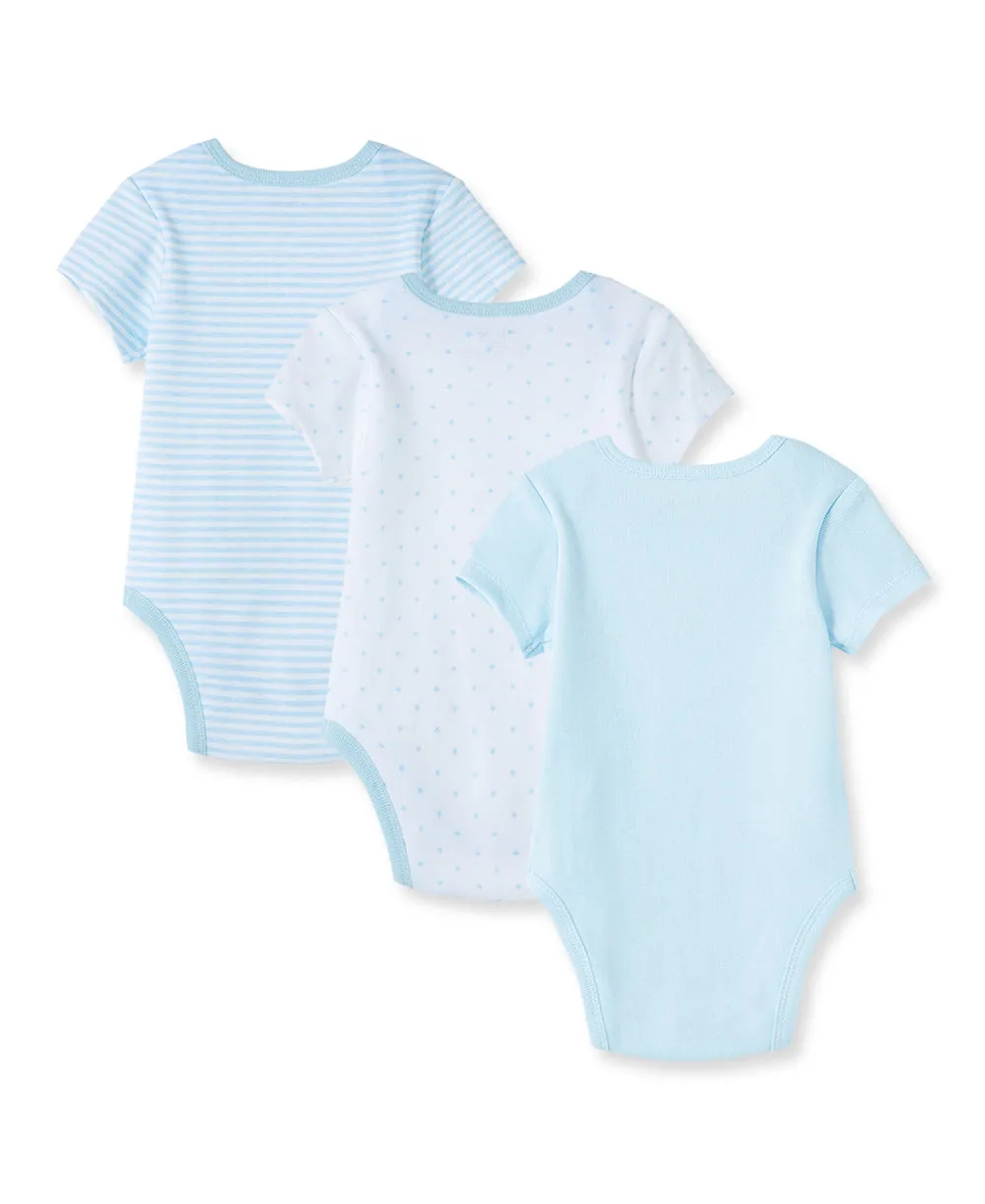 Blue Welcome to the World 3-Pack Bodysuits