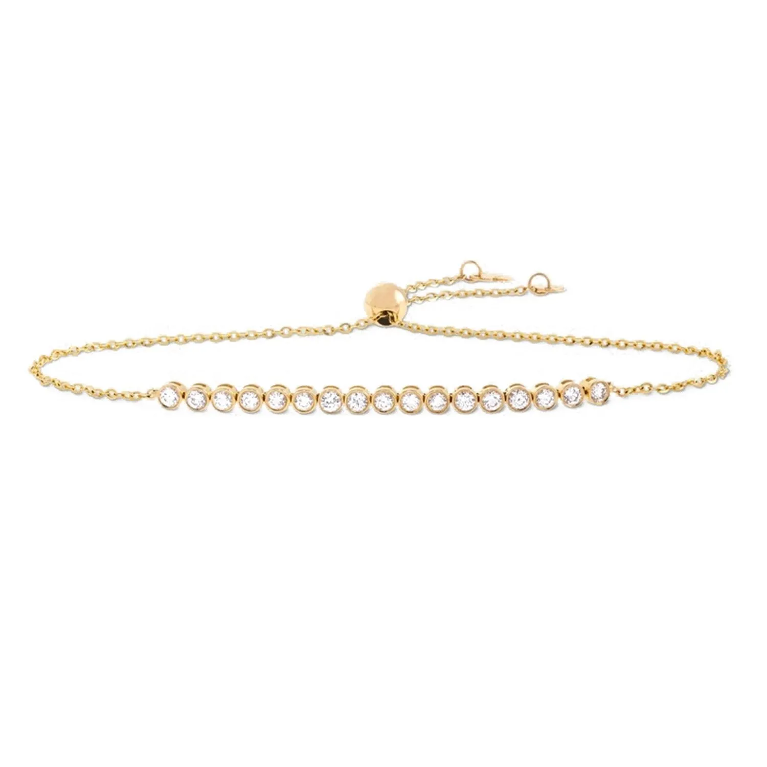 Brass 18k Rose Gold Crystal Bezel Flex Bracelet For Women