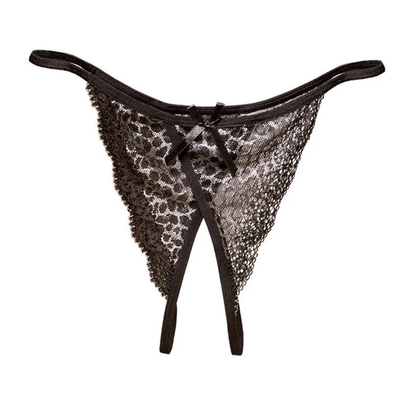 Butterfly Style Open Front Lace Cutout Thongs