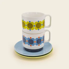 Cappuccino & Saucer Set - Atomic Flower