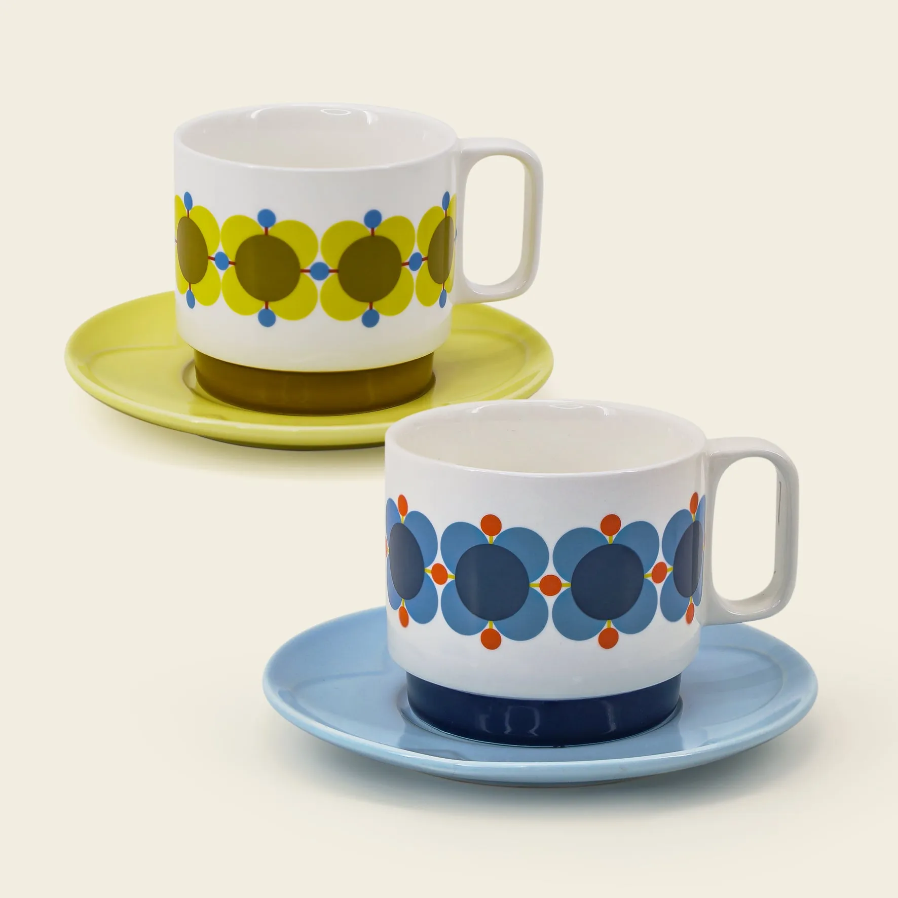 Cappuccino & Saucer Set - Atomic Flower