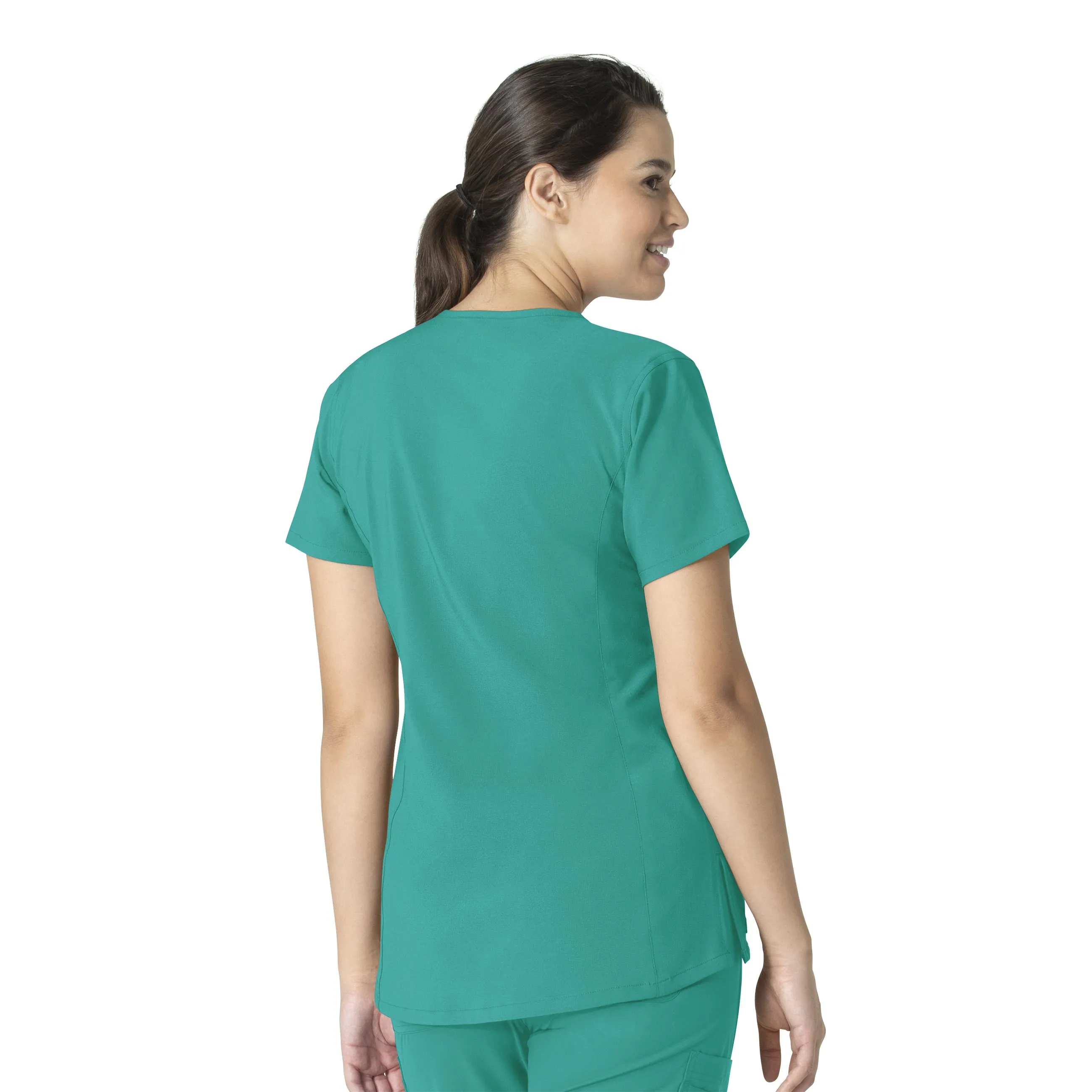 Carhartt Force Essentials Women's Notch Neck Tunic Scrub Top - Teal Blue