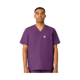 Carhartt Men's Force Essentials V Neck Shirttail Scrub Top - Eggplant