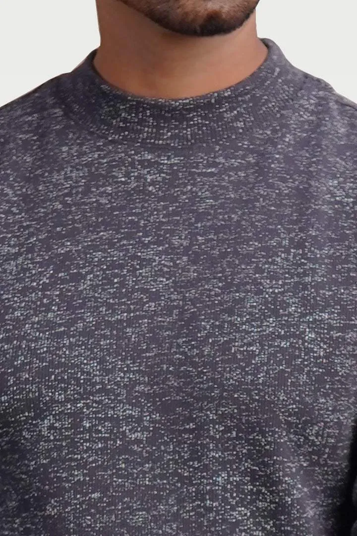 Charcoal Cascade Mock Neck Sweatshirt