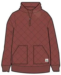 Clementine Recycled Quilted High Neck - Red Ochre