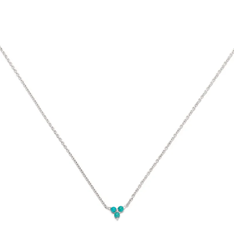 Cluster Necklace, Turquoise, Silver