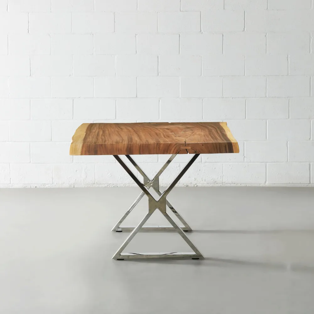 COMPAC - Suar Live Edge Table X Chrome