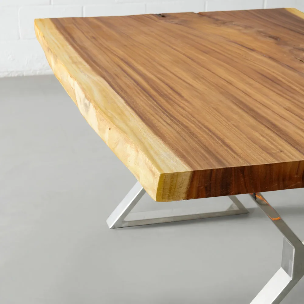 COMPAC - Suar Live Edge Table X Chrome