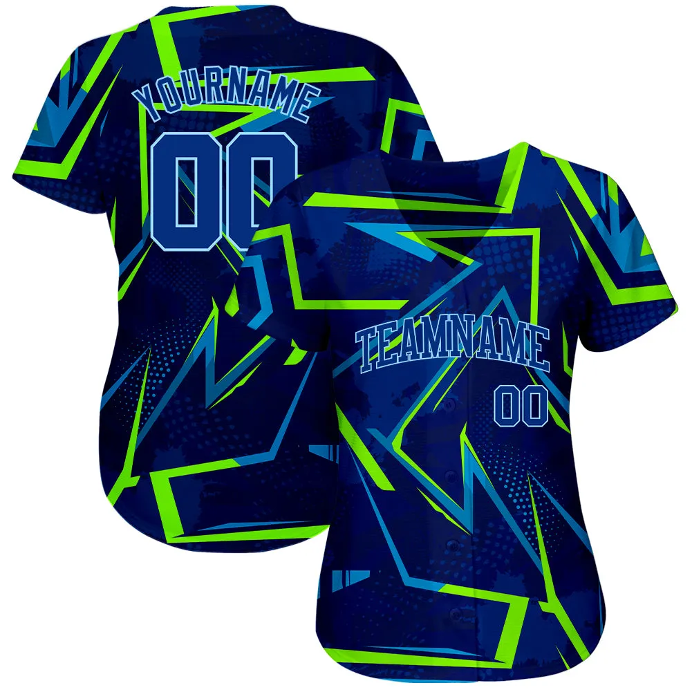 Custom 3D Pattern Design Music Festival Authentic Baseball Jersey