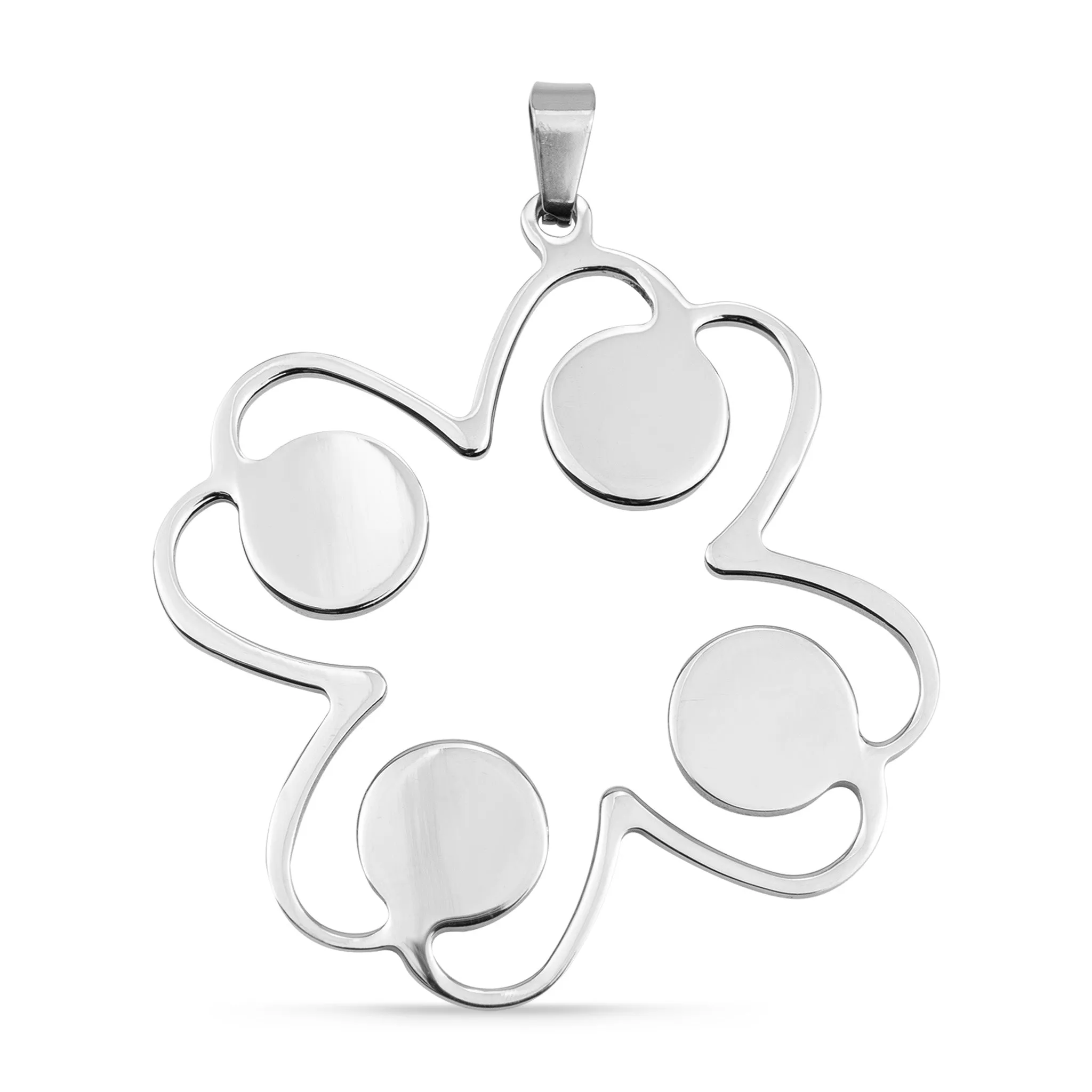 Cutout 4 Leaf Clover Stainless Steel Pendant / PDJ3327