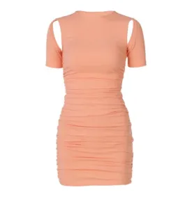 Cutout Ruched Mini Dress