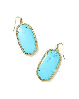 Danielle Earring in Gold Light Blue Magnesite