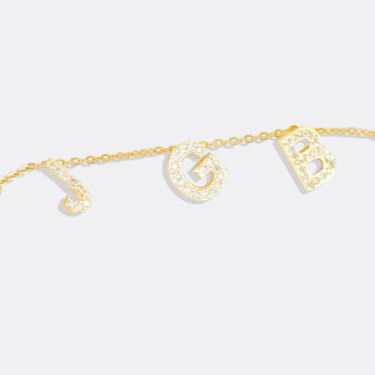 Diamond Triple Initial Necklace